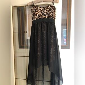 Leopard black dress